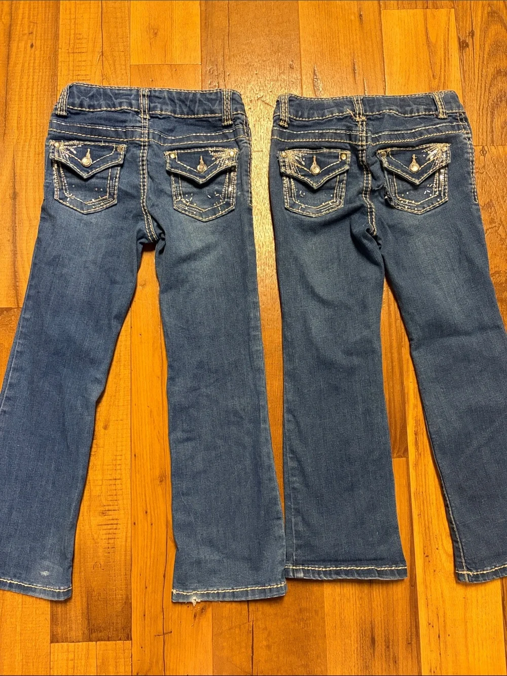 Western Flare Girls First TWO Pairs Of Embellished Jeans Adorable Size 6